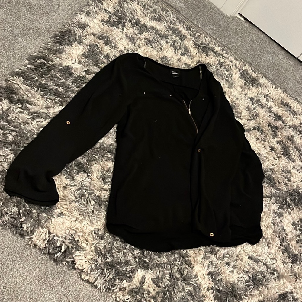 Black Mid Sleeve Top